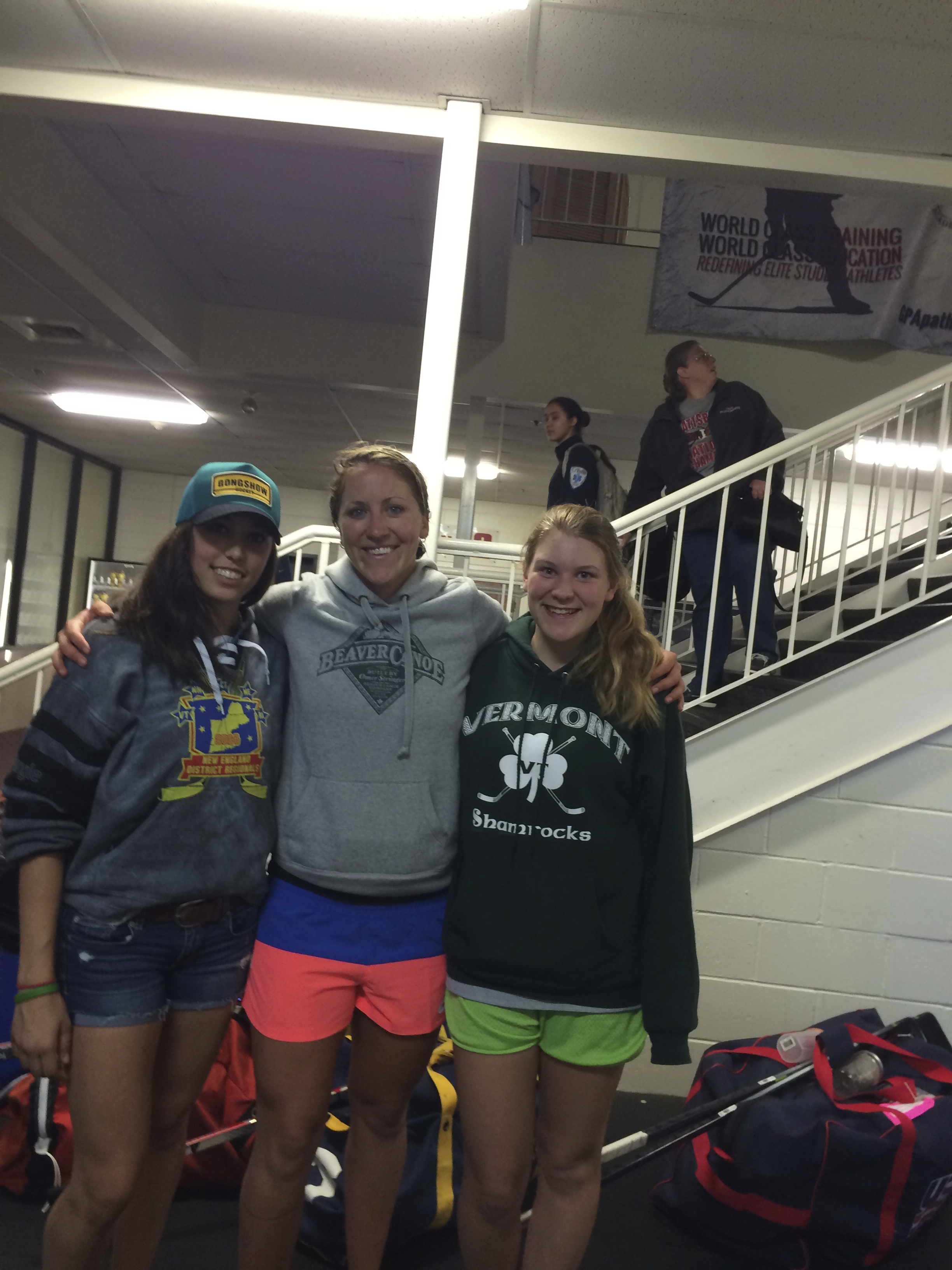 "Sometimes I wish life were a hockey tournament" Ellinore was overheard saying at the Beantown Showcase this summer: Ellie and a Vermont Shamrocks teammate with USA Team member Meaghan Duggan (center)